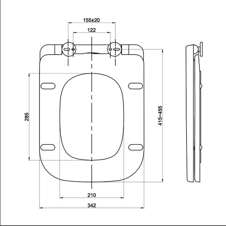 universal square toilet seat
